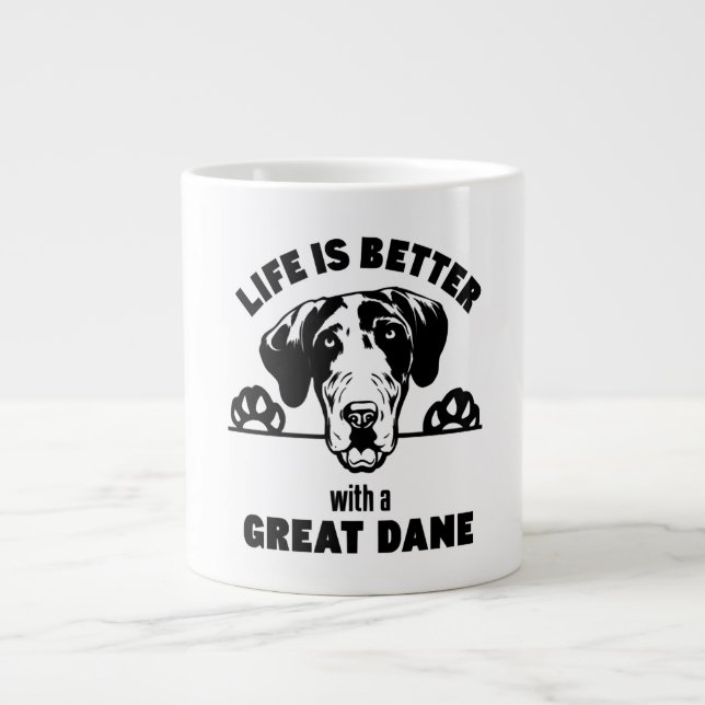 Srgdrr - Livet är bättre med ett Great dane-progra Jumbo Mugg (Framsidan)