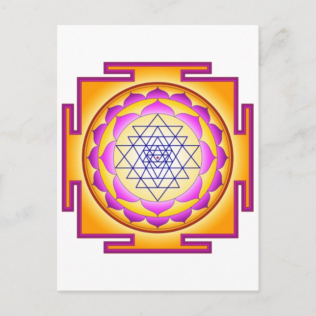 Sri Chakra Goddess Shri Lalitha Tripura Sundari Vykort (Framsida)