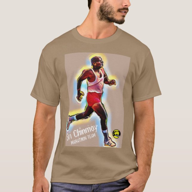 Sri Chinmoy Marathon Team T-Shirt med citat (Framsida)