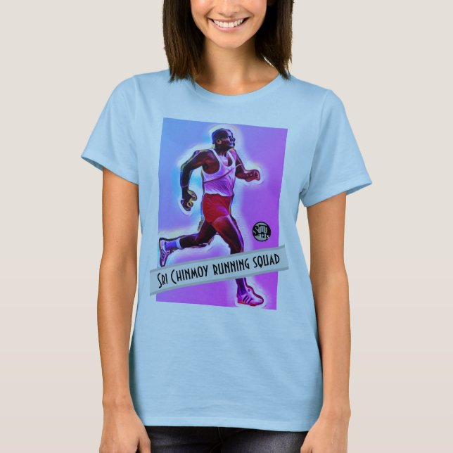 Sri Chinmoy Women's Running Squad T-Shirt (Framsida)