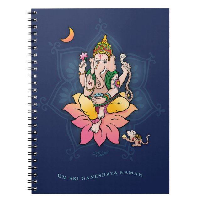 Sri Ganesha Anteckningsbok Med Spiral (Framsidan)