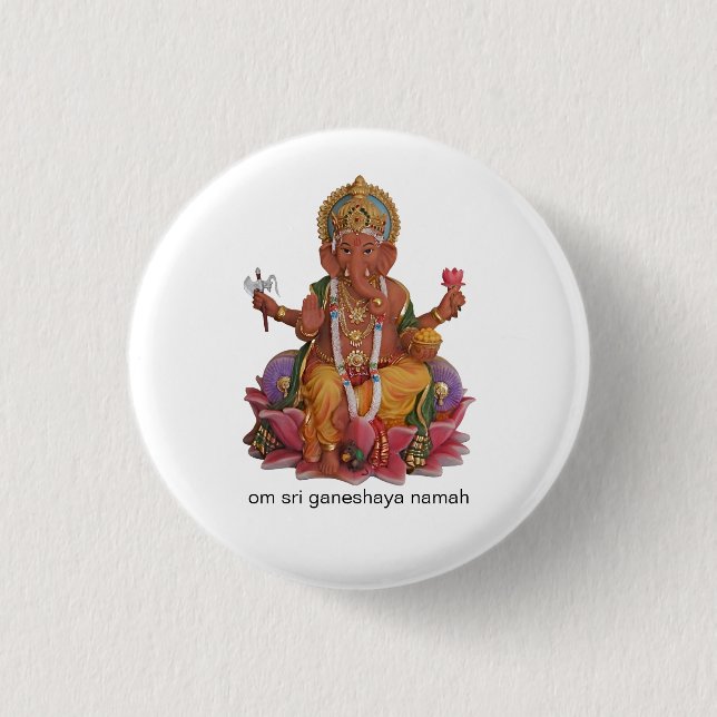 Sri Ganesha knäppas emblem Knapp (Framsida)