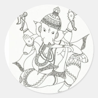 Sri Ganesha Runt Klistermärke