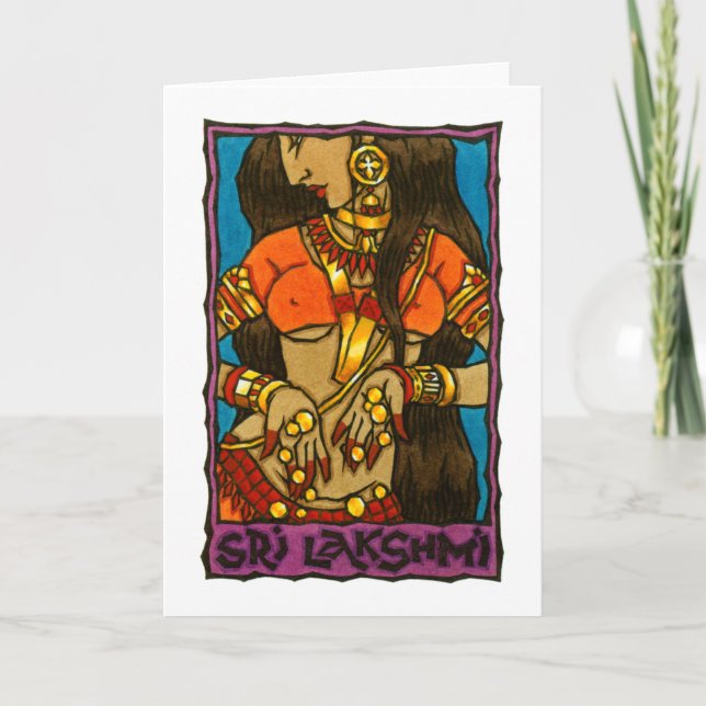 Sri Lakshmi hälsningkort Kort (Framsida)