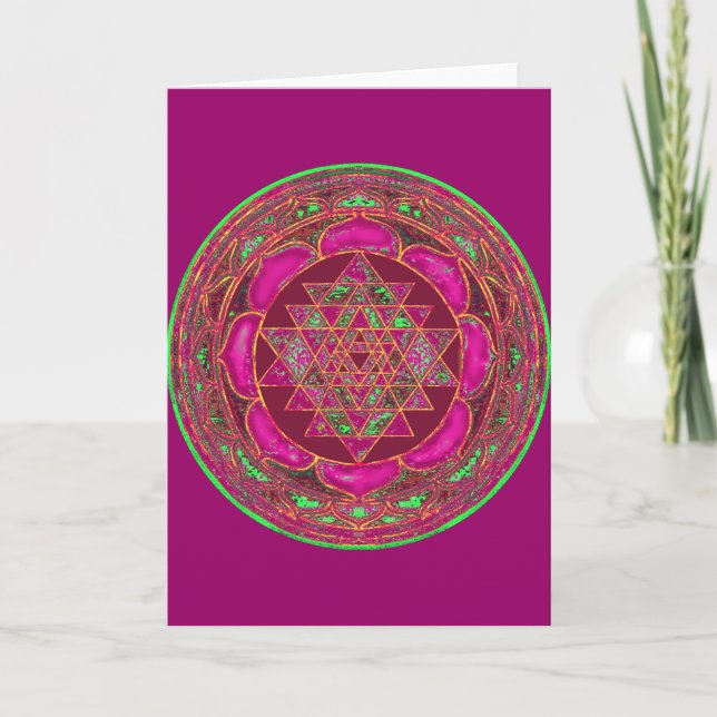 Sri Lakshmi Yantra Mandala-hälsningskort Kort (Framsida)