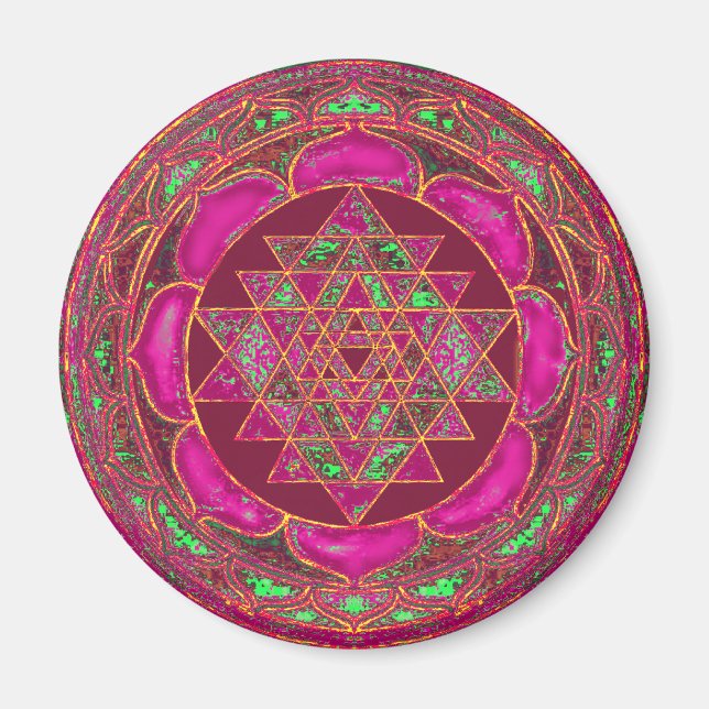 Sri Lakshmi Yantra Mandala Magnet (Framsidan)