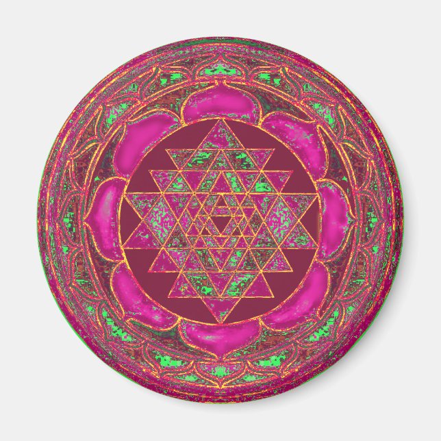 Sri Lakshmi Yantra Mandala Magnet (Framsidan)
