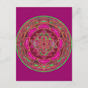 Sri Lakshmi Yantra Mandala vykort