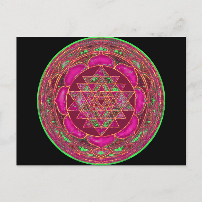 Sri Lakshmi Yantra Mandala Vykort (Framsida)