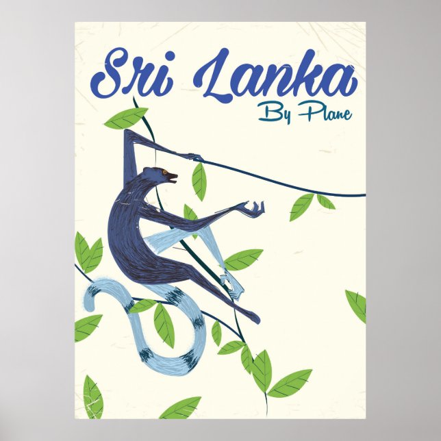 Sri lanka apa vintage semesteraffisch poster (Framsidan)