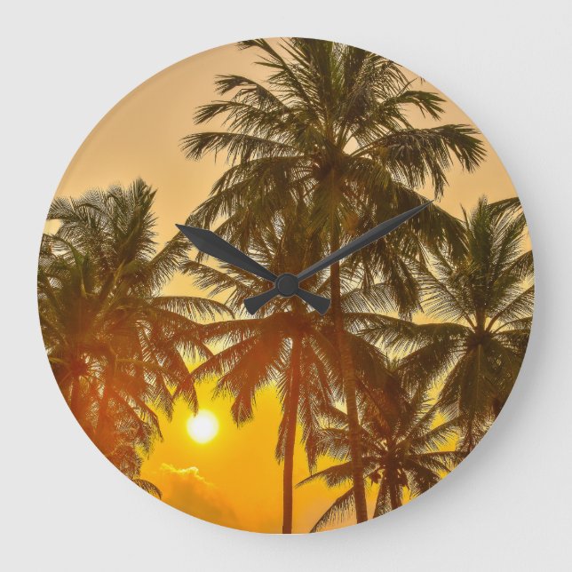 Sri Lanka Beach Sunset View Stor Klocka (Framsida)