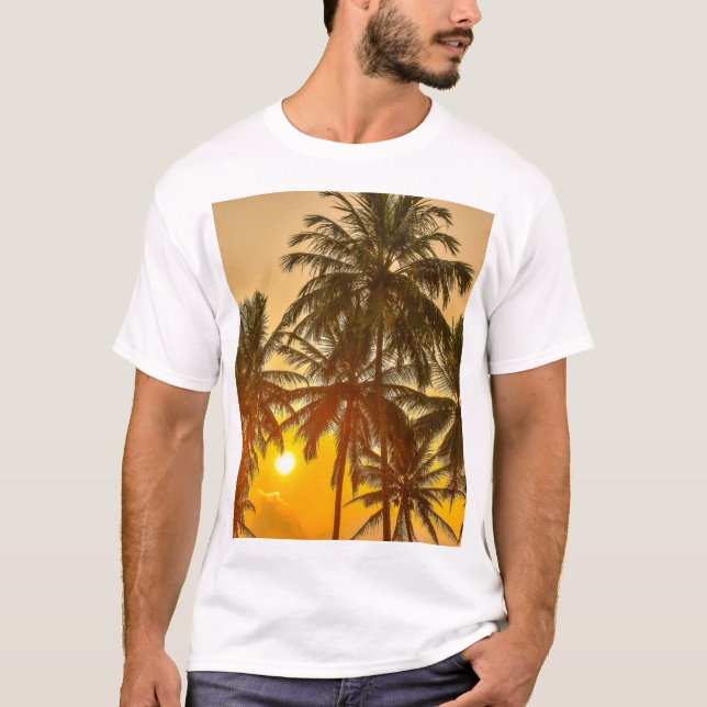 Sri Lanka Beach Sunset View T Shirt (Framsida)