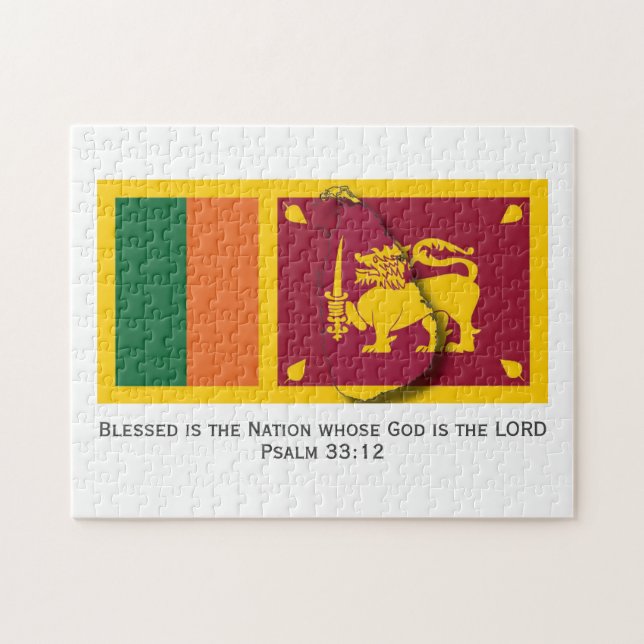 SRI LANKA | Blad nation | SRI LANKAN FLAGGA Pussel (Horisontell)