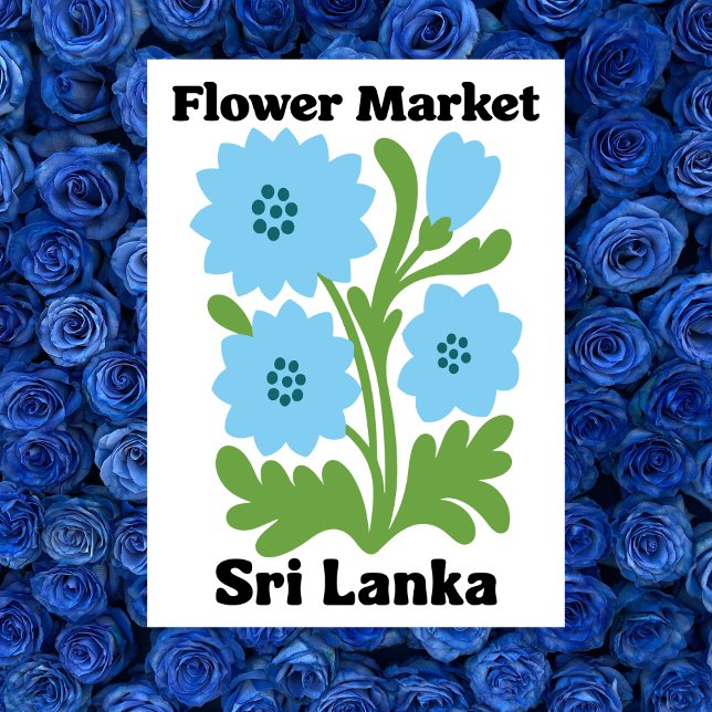 Sri Lanka blomstermarknad blå vattenlilja tropisk Vykort (Sri Lanka Flower Market Blue Water Lily Tropical Postcard
)
