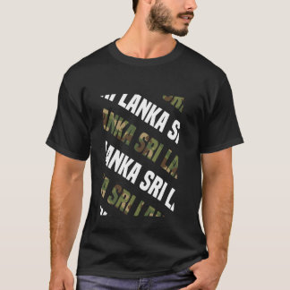 Sri Lanka Camo Mönster Grönt Camouflage T Shirt