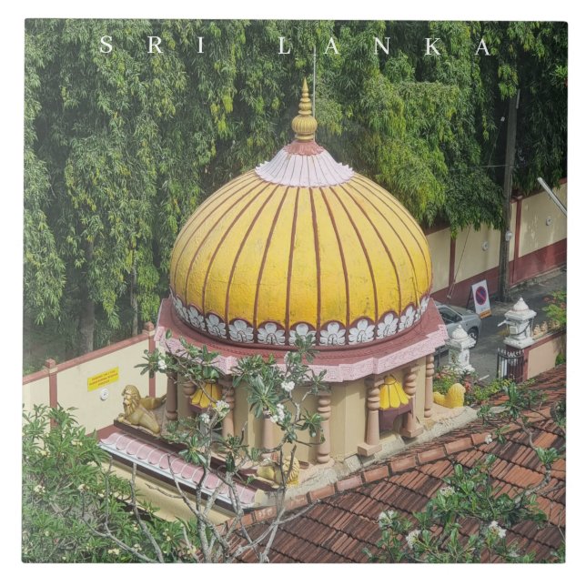 Sri Lanka Colombo temple view ceramic tile Kakelplatta (Framsidan)