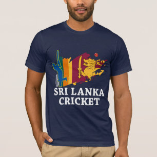Sri Lanka Cricket Flagga Brush Stroke Gift T Shirt