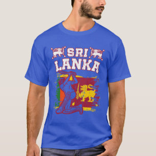 Sri Lanka Cricket Gift, Flagga Brush Stroke T Shirt
