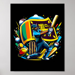Sri Lanka Cricket Sri Lankansk crickettröja 1 Poster