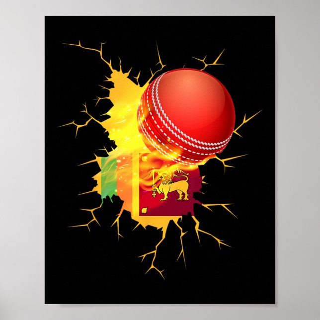 Sri Lanka Cricket T-Shirt Present  Poster (Framsidan)