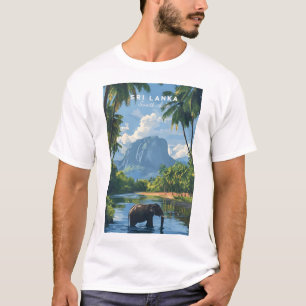 Sri Lanka Elefant Flod Djungel T-Shirt för Män