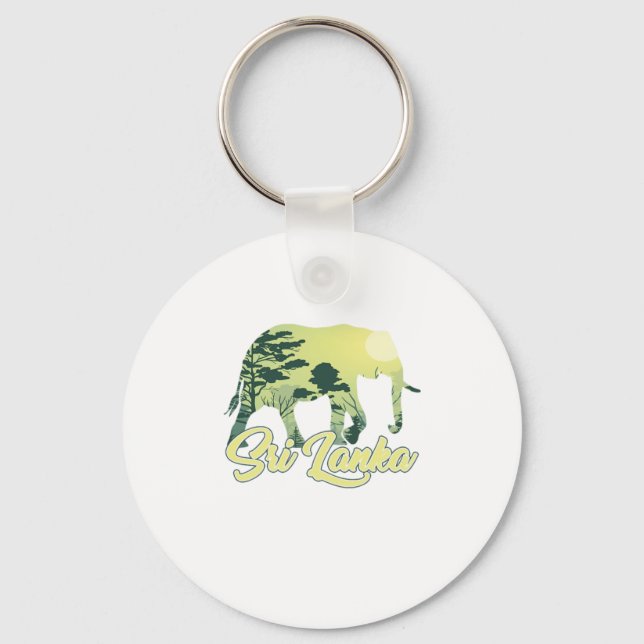Sri Lanka Elephant Nature Älskare Traveler Gift Nyckelring (Framsida)