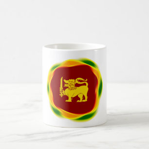Sri Lanka färg och Gult Lejona Sinhala Kaffemugg