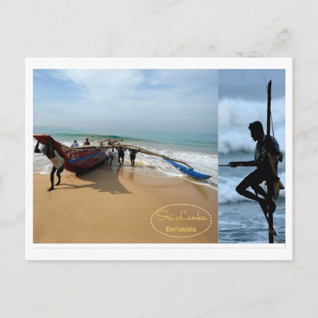 Sri Lanka Fisherman Postcard Vykort (Framsida)