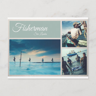 Sri Lanka Fisherman Postcard Vykort