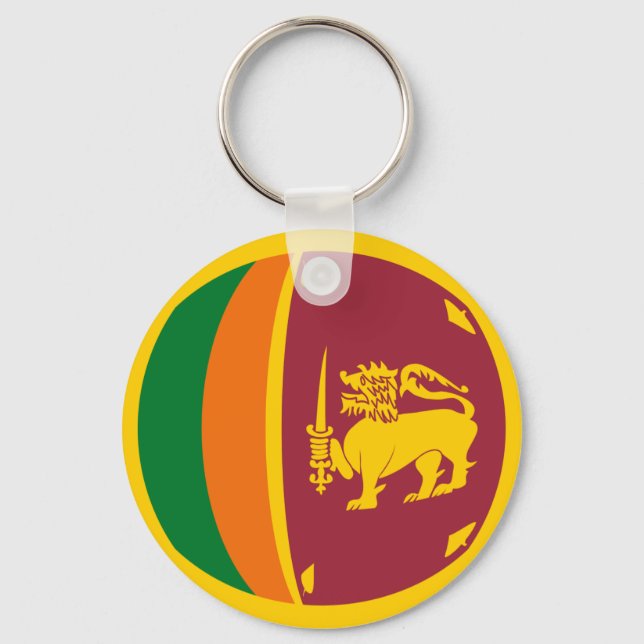 Sri Lanka Fisheye Flagga Keychain Nyckelring (Framsida)