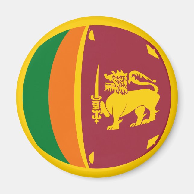 Sri Lanka Fisheye Flagga Magnet (Framsidan)