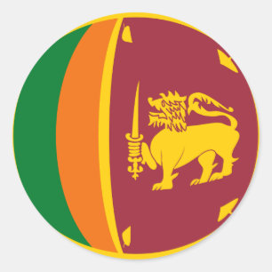 Sri Lanka Fisheye flaggaklistermärke Runt Klistermärke