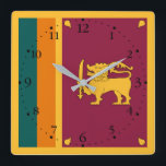 Sri Lanka Flag Fyrkantig Klocka<br><div class="desc">Patriotic flag of Sri Lanka.</div>