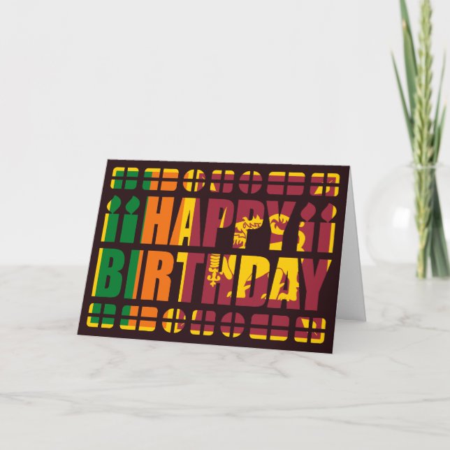 Sri Lanka Flagga Birthday Card Kort (Framsida)