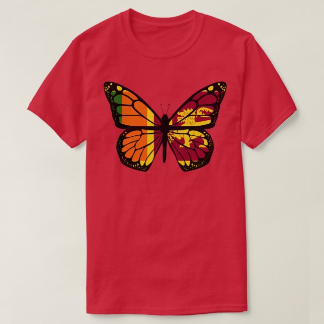 Sri Lanka Flagga Butterfly T Shirt (Design framsida)