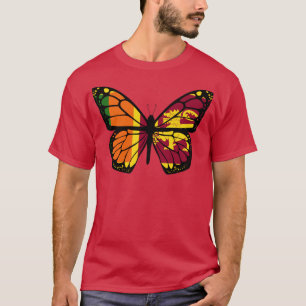 Sri Lanka Flagga Butterfly T Shirt