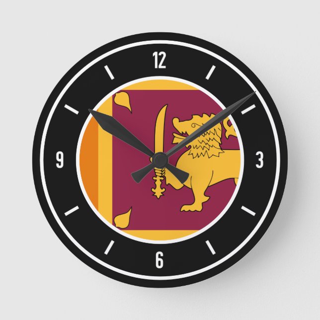 Sri Lanka Flagga Elegant Rund Klocka (Framsida)