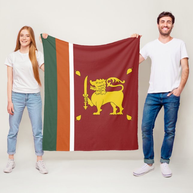 Sri Lanka flagga Fleecefilt (På plats)