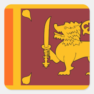 Sri Lanka Flagga Fyrkantigt Klistermärke