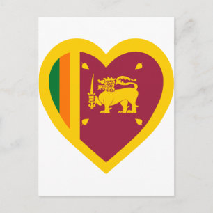 Sri Lanka Flagga Heart Vykort