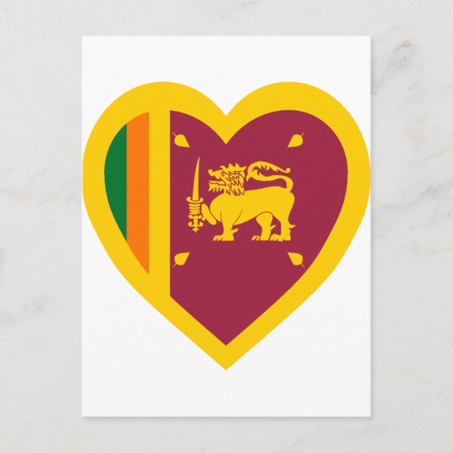 Sri Lanka Flagga Heart Vykort (Framsida)