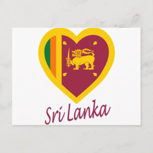 Sri Lanka Flagga Heart Vykort