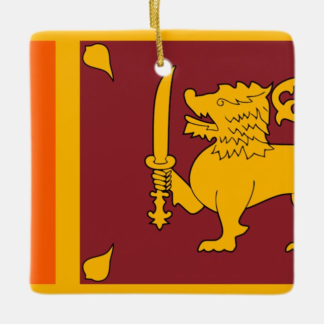 Sri Lanka Flagga Julgransprydnad Keramik (Framsida)