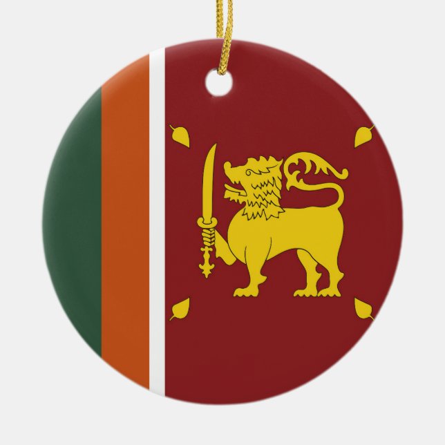 Sri Lanka flagga Julgransprydnad Keramik (Framsidan)