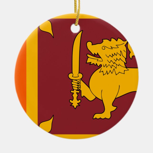 Sri Lanka flagga Julgransprydnad Keramik (Framsidan)
