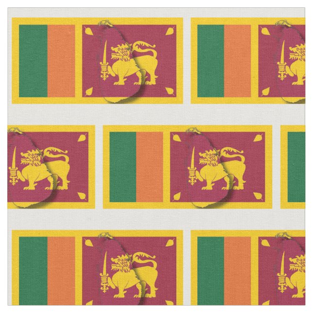 SRI LANKA Flagga Karta, disposition Tyg (Närbild)