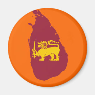 Sri Lanka flagga karta Magnet