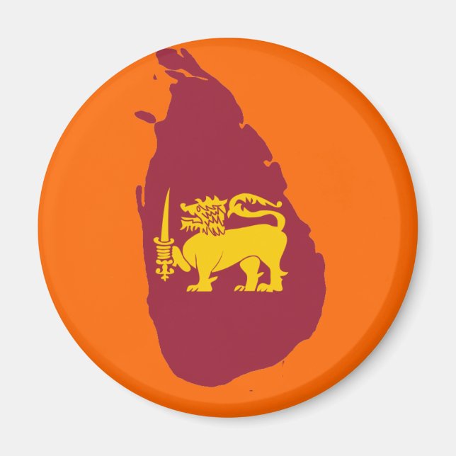 Sri Lanka flagga karta Magnet (Framsidan)