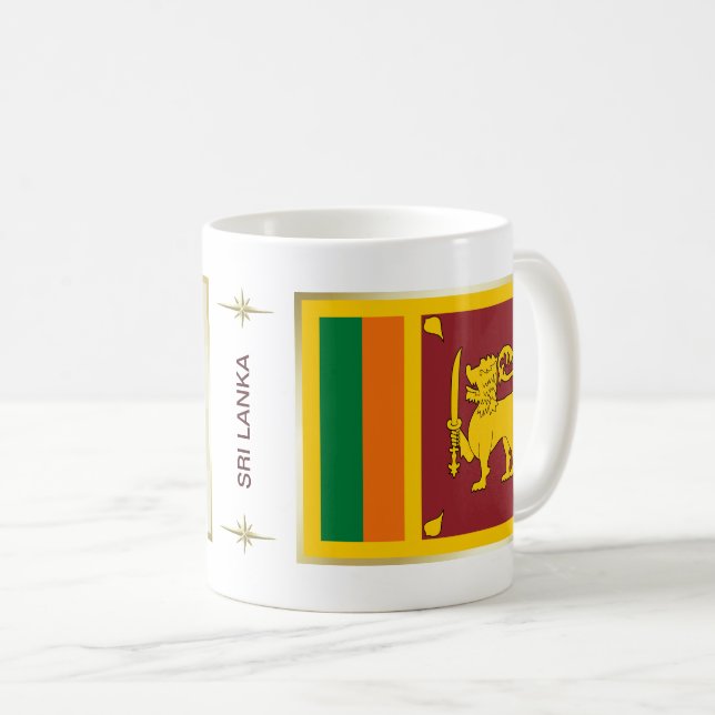Sri Lanka flagga + Kartamugg Kaffemugg (Framsida höger)