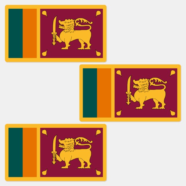 Sri Lanka-flagga Klistermärke (Grupp)